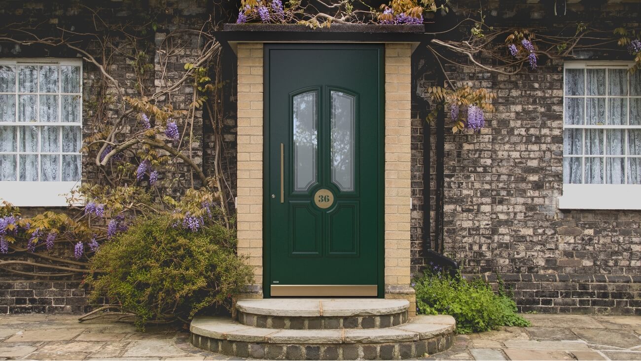 Porte d'ingresso di colore verde